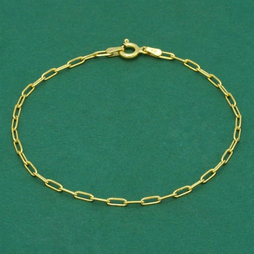 18k gold paperclip anklet - gold,