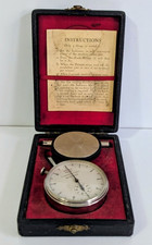 Vintage Swiss Soulet Findeisen Indicator, Machinist Tachometer in Original Case
