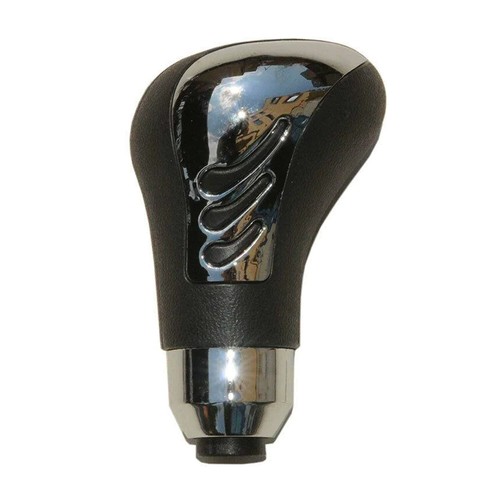 Black leather chrome design - black,