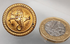 Antique Gilded? Livery Coat Button - Seahorse Sea Lion with Trident - Firmin Lon