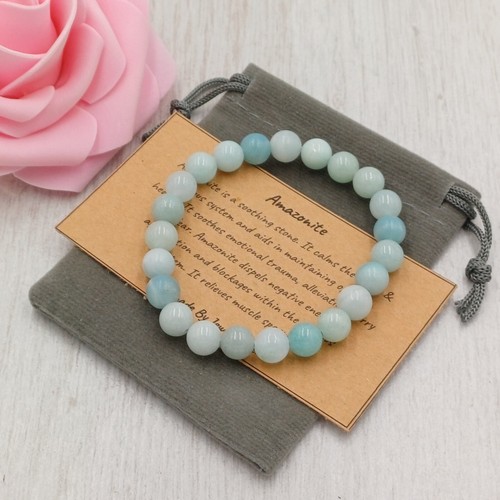 Amazonite bracelet stretch - amazonite,