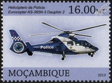Eurocopter AS-365N-3 Dauphin 2 Victoria Police Helicopter Aircraft Stamp (2013)