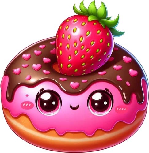 Valentine day donut - valentine's, art