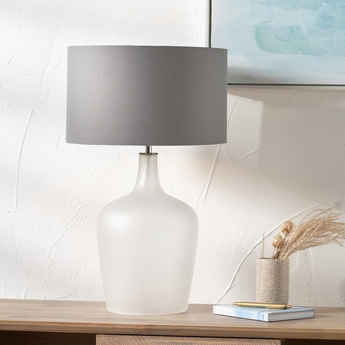 White table lamp with grey - white,
