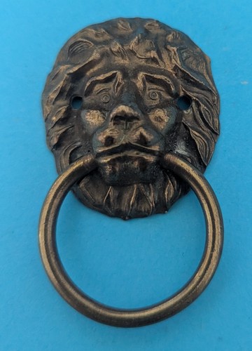 Antique brass lion head - brass,