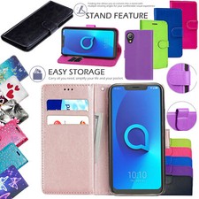 For Alcatel 1 / Alcatel 1 2021 PU Leather Wallet Phone Flip Stand Case Cover
