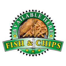 Fish & Chips Sold Here Sticker