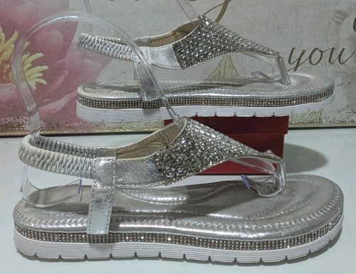 Size silver diamante toe - size, 5