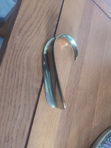 Vintage brass shoe horn - shoe,