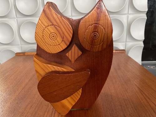 Mid century wooden owl - mid,