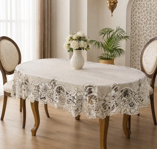 Oval jacquard lace - oval, tablecloth