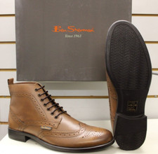 Men's Ben Sherman Boots Tan Burnished Leather Laced Brogue  UK 10 EU 44
