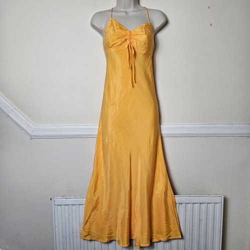 Zara yellow satin cross back - satin,