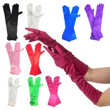Womens Ladies Long Opera Evening Gloves Satin Charleston Party Dress Wedding UK