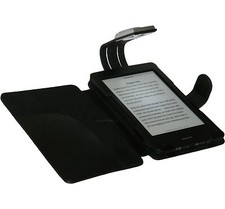 BLACK CASE COVER AND LIGHT FOR KOBO TOUCH EREADER - WITH LED NIGHT READING LAMP
