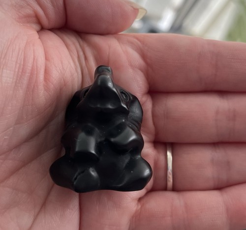 Cute black obsidian crystal - obsidian,