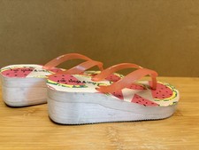 Sugar & Spice girls wedge sliders UK 10 watermelon design