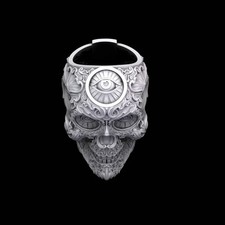 Modern Skull wax pattern ring