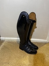 Konig Navy Patent Palermo Dressage Boots With Sparkly Top Size 5