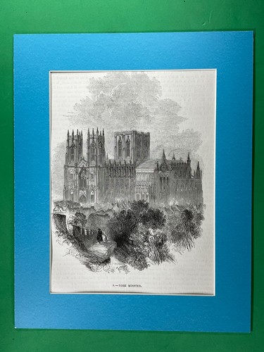 York minster antique print - york,