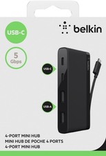 Belkin CONNECT USB-C 4-Port Hub,  2 x USB-A, 2 x USB-C - 10Gbps High Speed Data