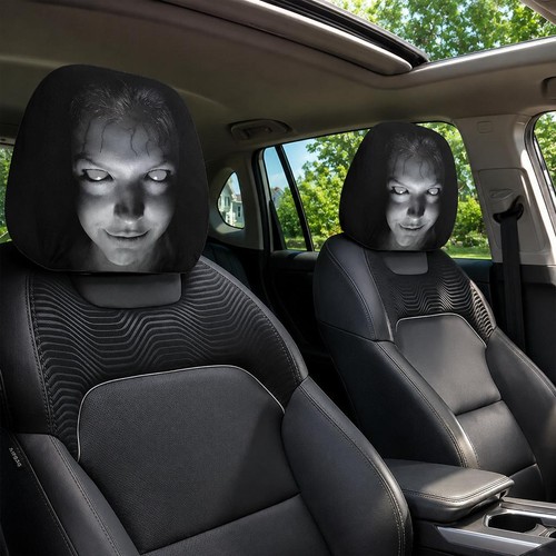Bold funny face car headrest - car,