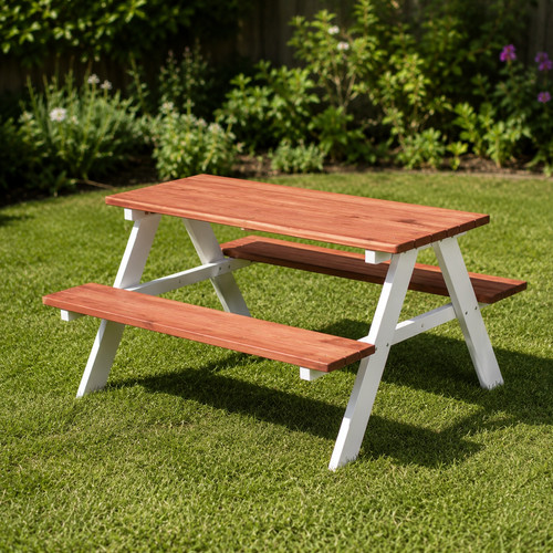 Kids wooden picnic table bench - kids,