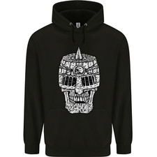 Skull Helmet Medieval  Fantasy Knight Mens 80% Cotton Hoodie