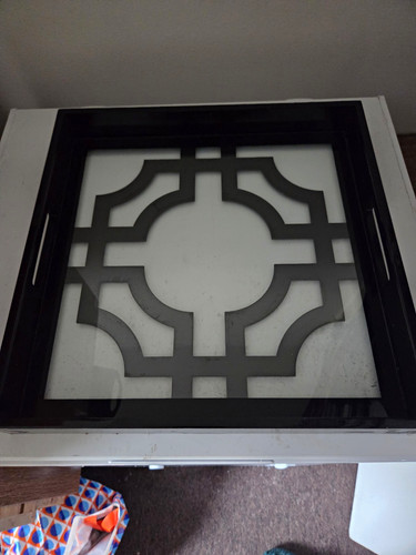 Square wall mirror - wall, black