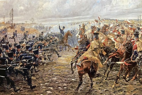 Napoleonic battle scene - battle, print
