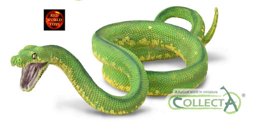 Green tree python snake toy - python,