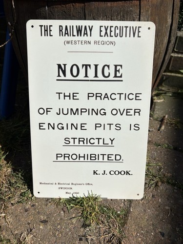 Railway warning steel sign - steel,