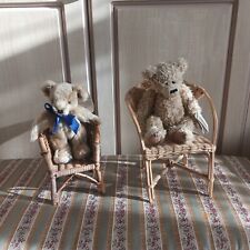 Two Small Vintage Wicker Dolls