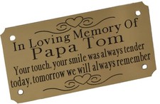 MEMORIAL BENCH PLAQUE GRAVE