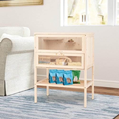 Wooden hamster habitat playpen - wooden,