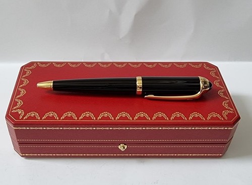 Cartier black gold ballpoint - gold,