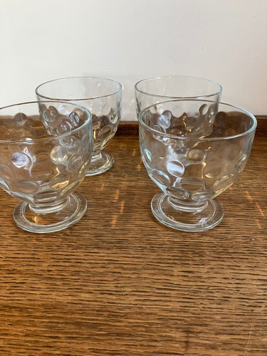 Set four clear glass sundae - four,