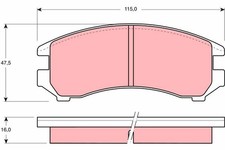 Front TRW-OE GDB731 Brake Pad