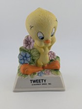 Vintage Pottery Bisque Tweety Pie Figure Looney Tunes Yellow Canary Warner Bros 