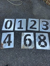 Vintage Metal Number Stencil Templates Industrial Advertising Art / Vintage Sign
