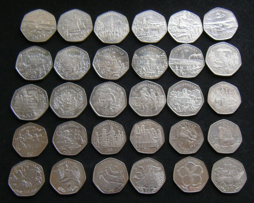 Isle man 50p - of, pence