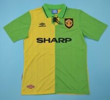 Manchester United 92-94 Eric Cantona Yellow/Green Newton Heath Away Jersey XL