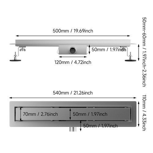 Linear shower drain stainless - linear,