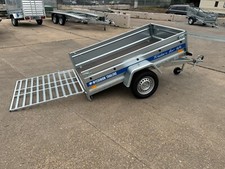 QUAD TRAILER 6X4 KNOTT, AL-KO 750KG TIPPING CAR TRAILER TAIL RAMP
