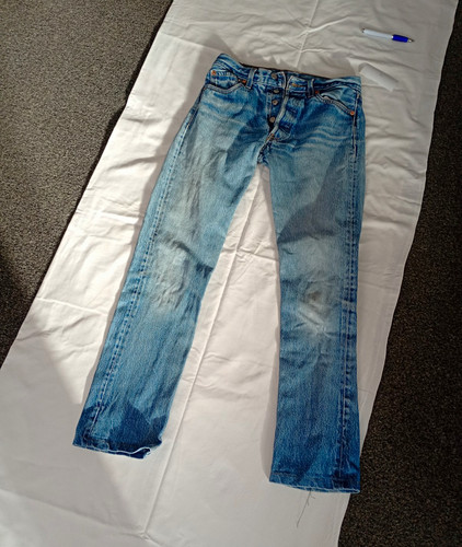 Levi blue denim jeans button - jeans,