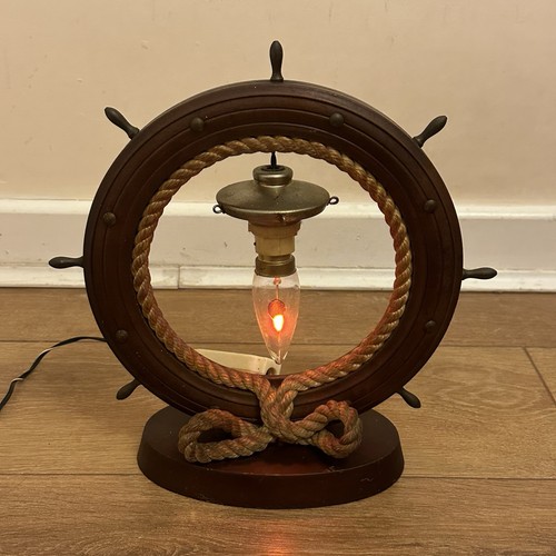Vintage wooden ships wheel - wooden,