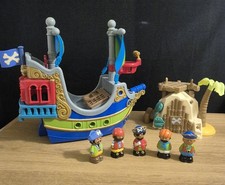 ELC Happyland Blue Pirate Ship, Island And Figures.