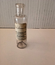 Rare 100Yr Old Birmingham Medicine Bottle with Original Label 9cm Tall