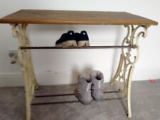 Sewing Machine Base & Wood Top Table. Console Table /shoe or luggage rack.
