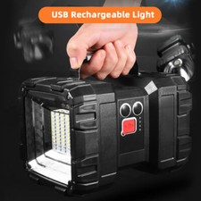 Portable Dual Head Super Bright LED Searchlight Handheld Flashlight Spotlight UK